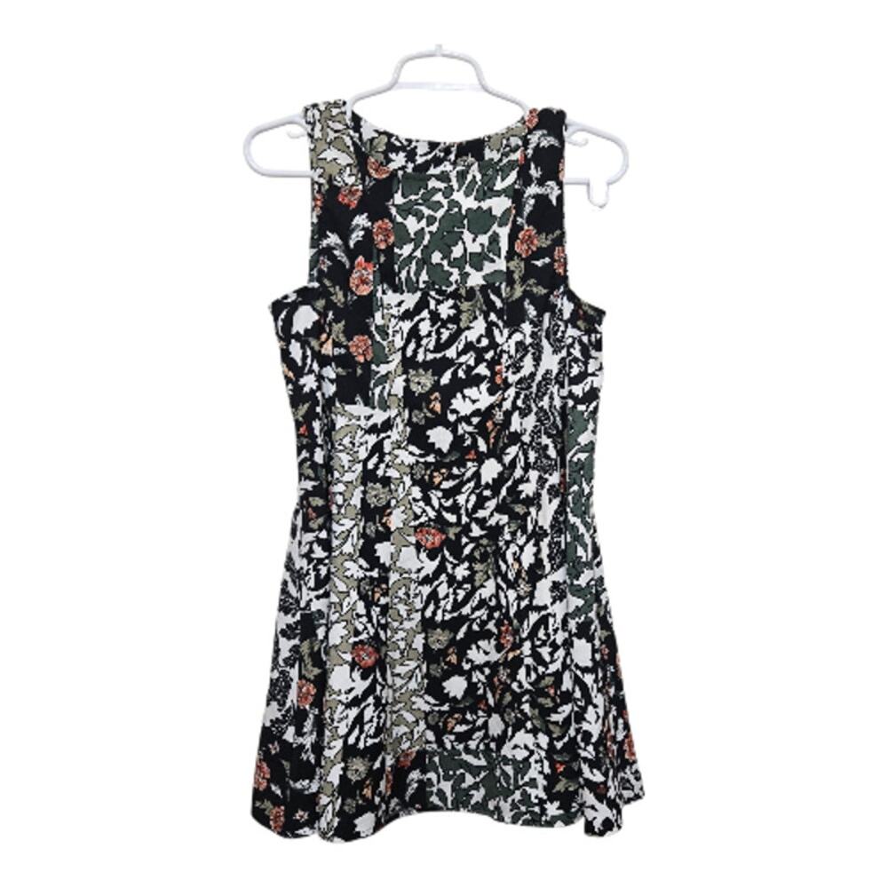 Zara Basic Floral Patchwork A-Line Mini Dress Wom… - image 1